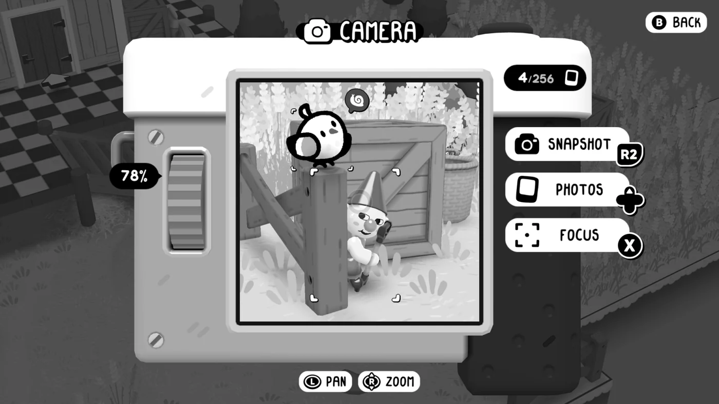 TOEM 2 camera interface showing the game's photo systems