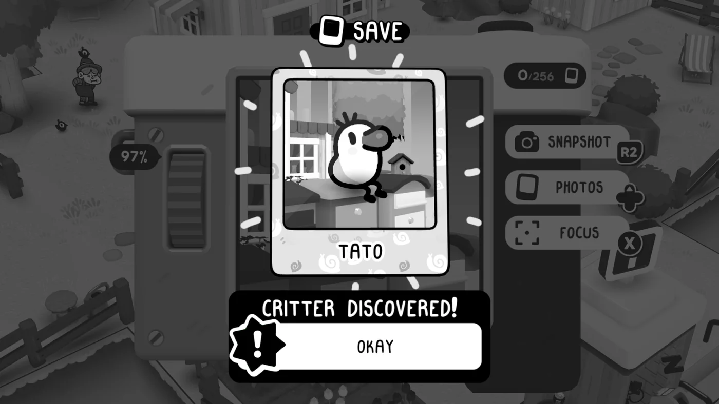 TOEM 2 camera interface recognizing a small critter named Tato
