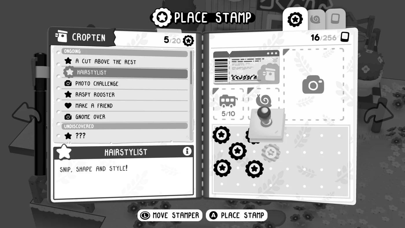 TOEM 2 journal showing the Cropten region name and quest list